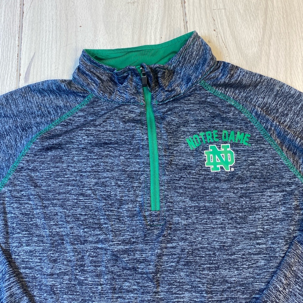 Colosseum Notre Dame Fighting Irish Women's Size S Gray 1/4 Zip Long Sleeve - Picture 2 of 9